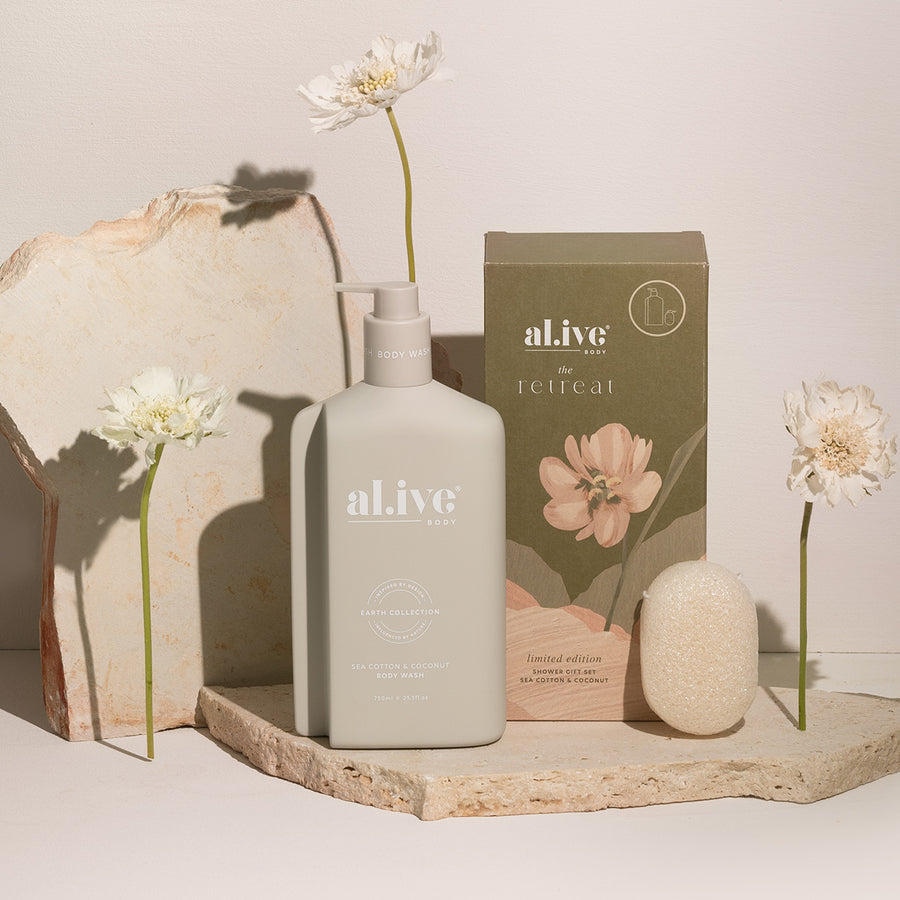al.ive - The Retreat Shower Gift Set - Sea Cotton and Coconut