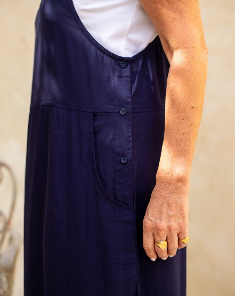Apron Dress in Ink on Sale