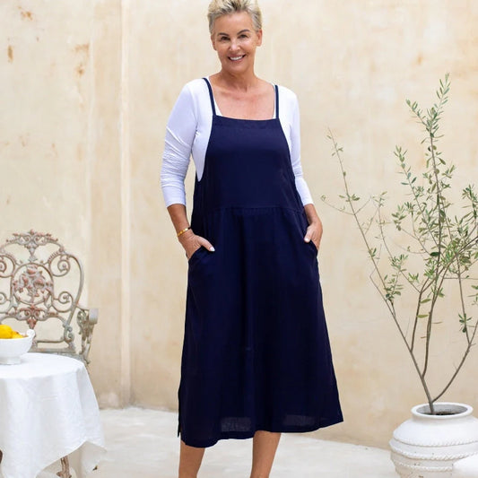Apron Dress in Ink on Sale
