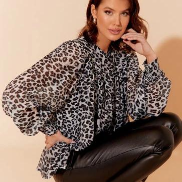 The Charlotte Blouse in Leopard