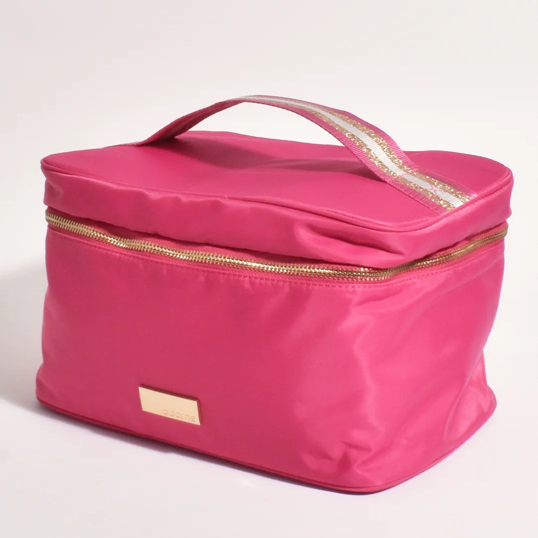 Fushia Large Cube Cosmetics Case