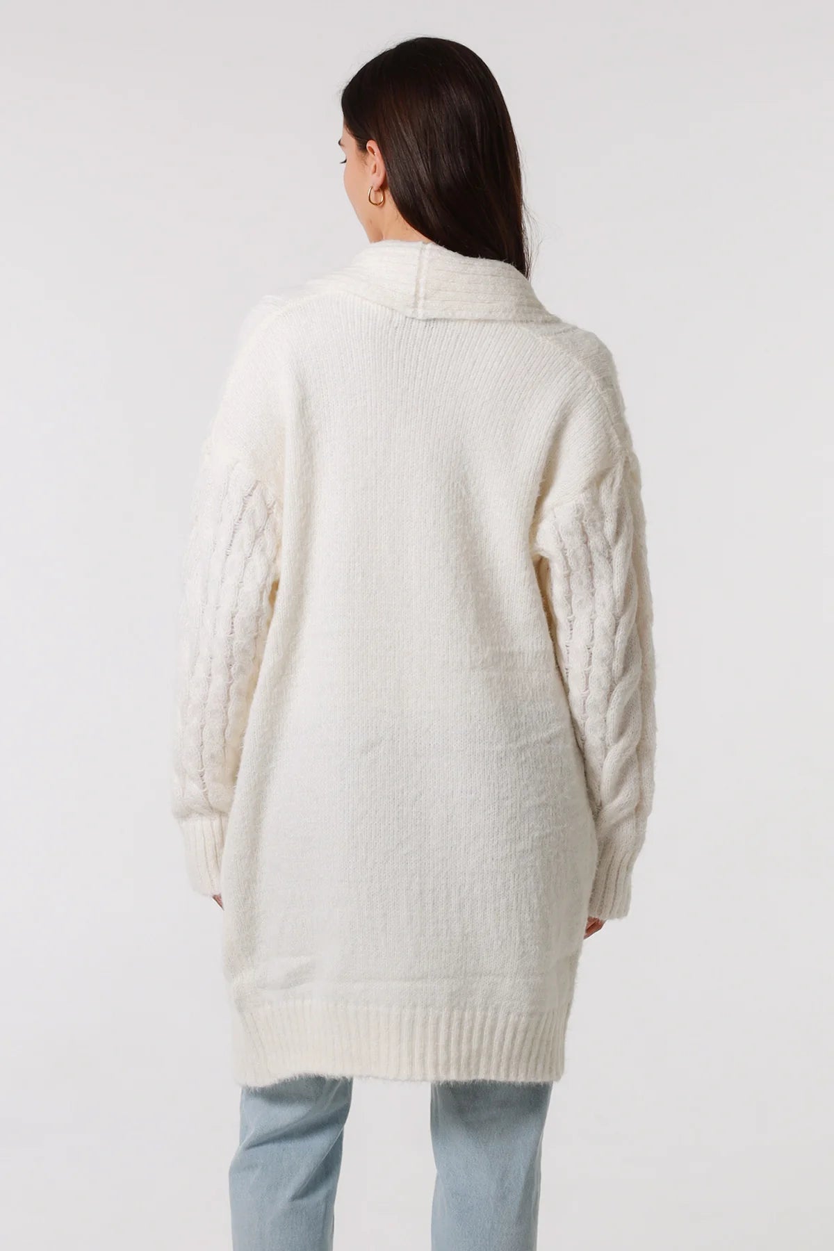 Long Cardigan available in Caramel or White - Reduced to Clear