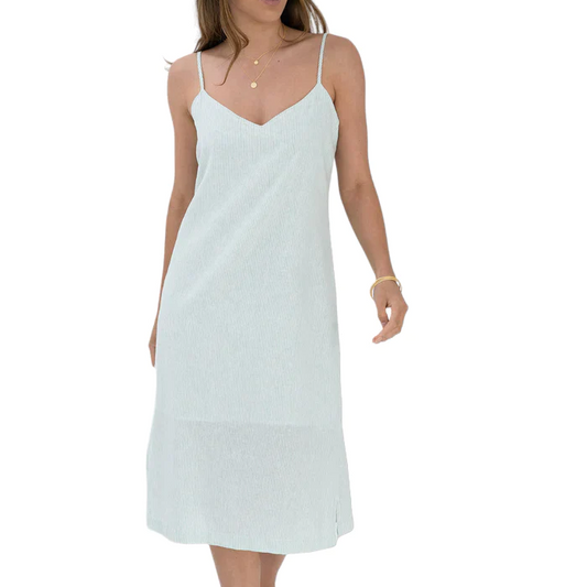 Timeless slip dress in Navy Stripe by Humidity