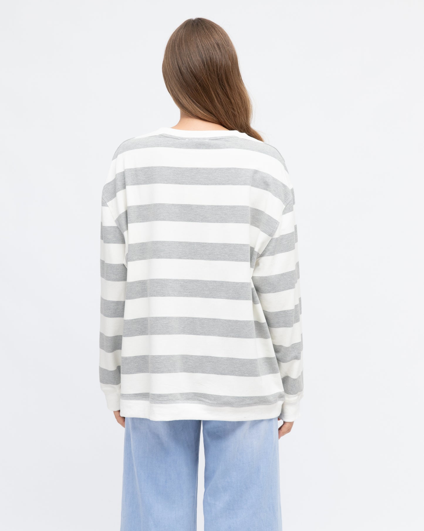 Label of Love Grey Stripe Sweat Top