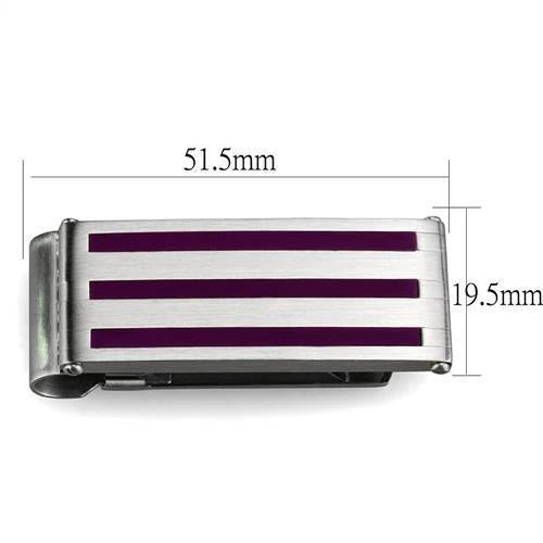 Stylish Silver Money Clip with Deep Berry accent