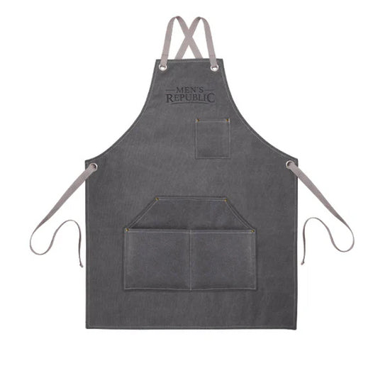 Men's Grey Canvas BBQ Apron