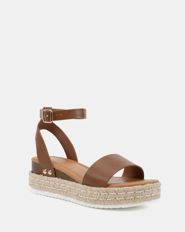 NOVO SHOES - The Tenzin Strappy Platform Sandal in Caramel
