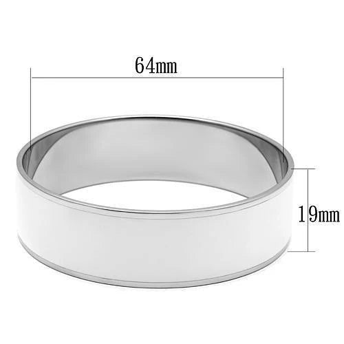 High Polished Stainless Steel bangle in Creamy White