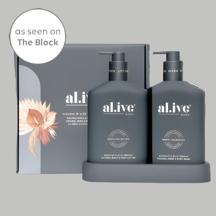 al.ive - Coconut & Wild Orange Wash & Lotion Duo with Tray
