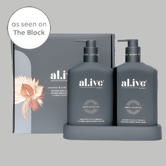 al.ive - Coconut & Wild Orange Wash & Lotion Duo with Tray