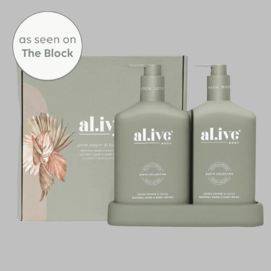 al.ive - Green Pepper & Lotus Wash & Lotion Duo with Tray