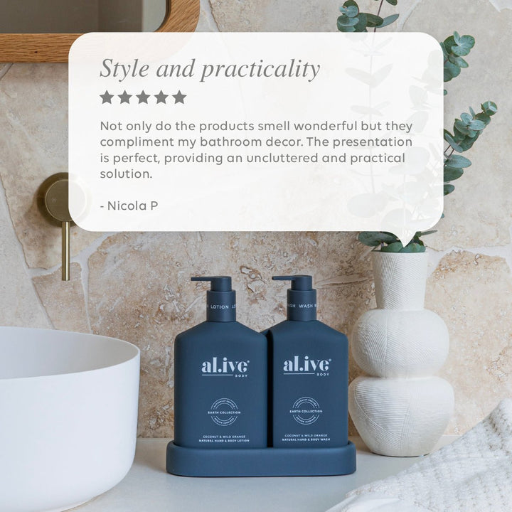 al.ive - Coconut & Wild Orange Wash & Lotion Duo with Tray