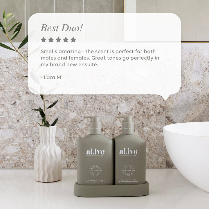 al.ive - Green Pepper & Lotus Wash & Lotion Duo with Tray