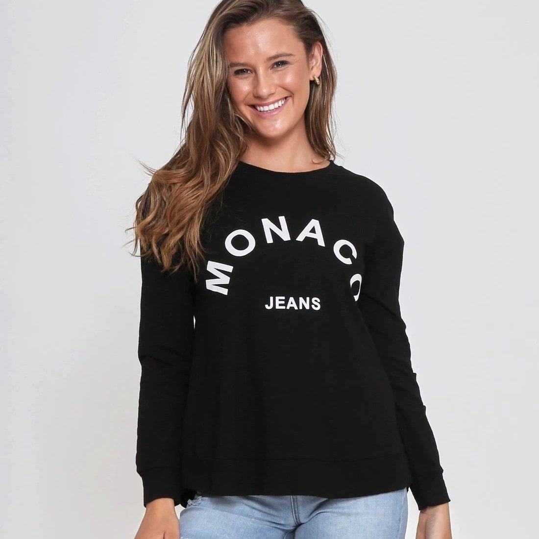 Reduced - Monaco Long Sleeved Black Tee - sammi