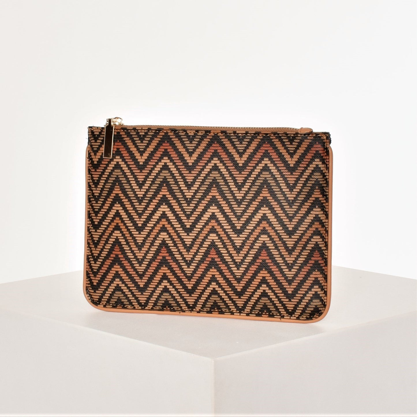 Seventies Chevron Print Zip up Clutch bag - sammi