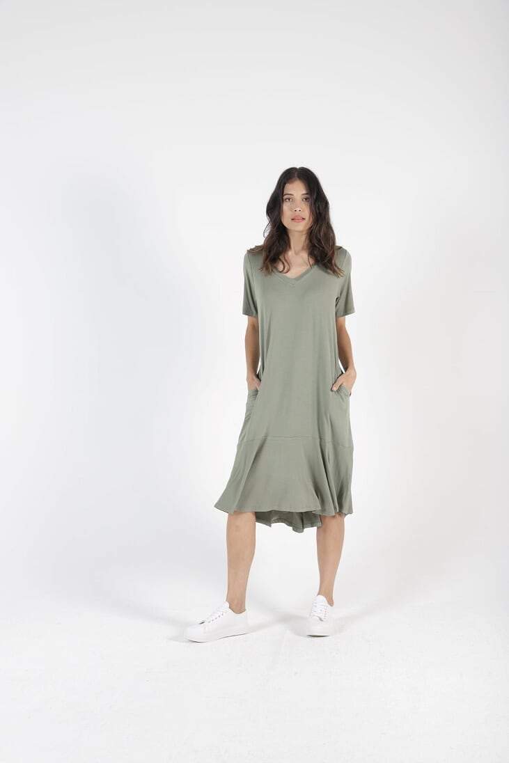 BETTY BASICS - Camden Dress Black/Avocado - sammi