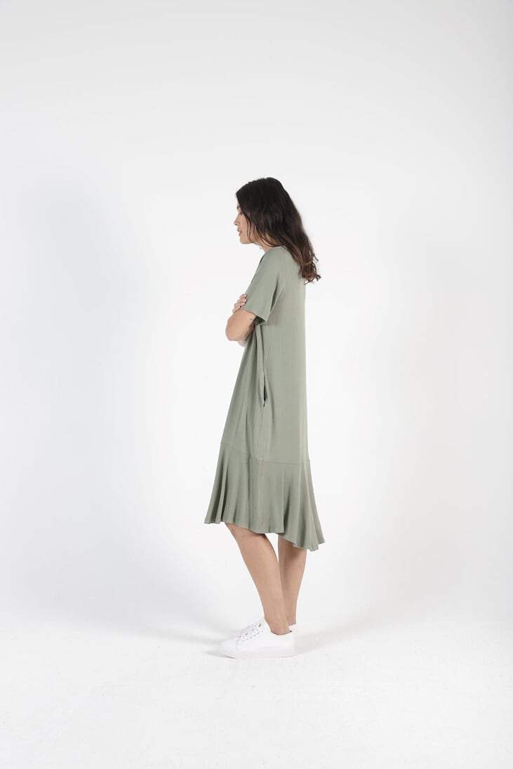 BETTY BASICS - Camden Dress Black/Avocado - sammi