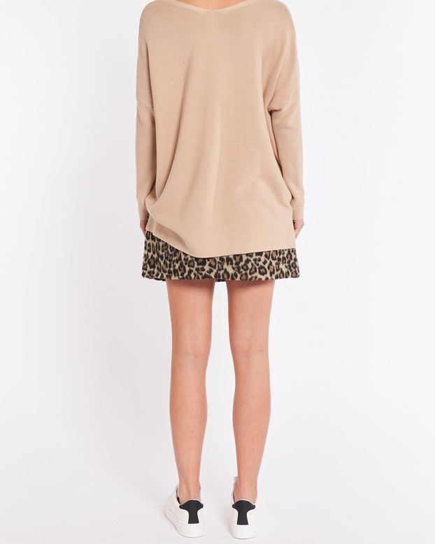 SASS - Brushed Jacquard Lorena Skirt in Leopard