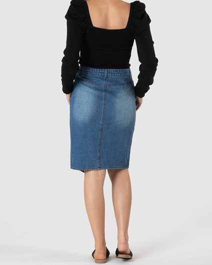 SASS - Casey Button up Denim skirt - sammi