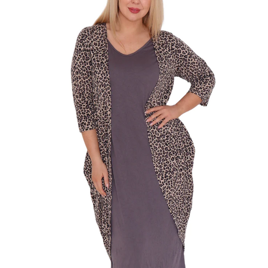 Cotton Village - Long Leopard Cardi