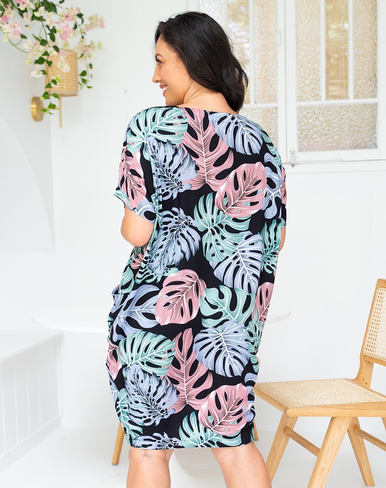 Tropical Print Pocket Dress