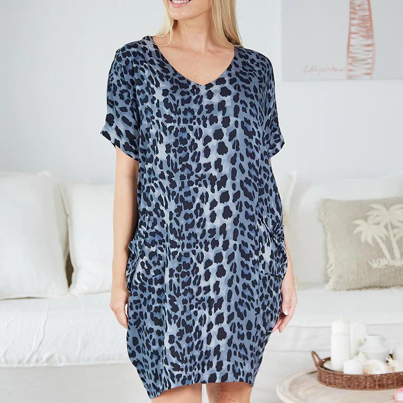 Animal Print Pocket Dress