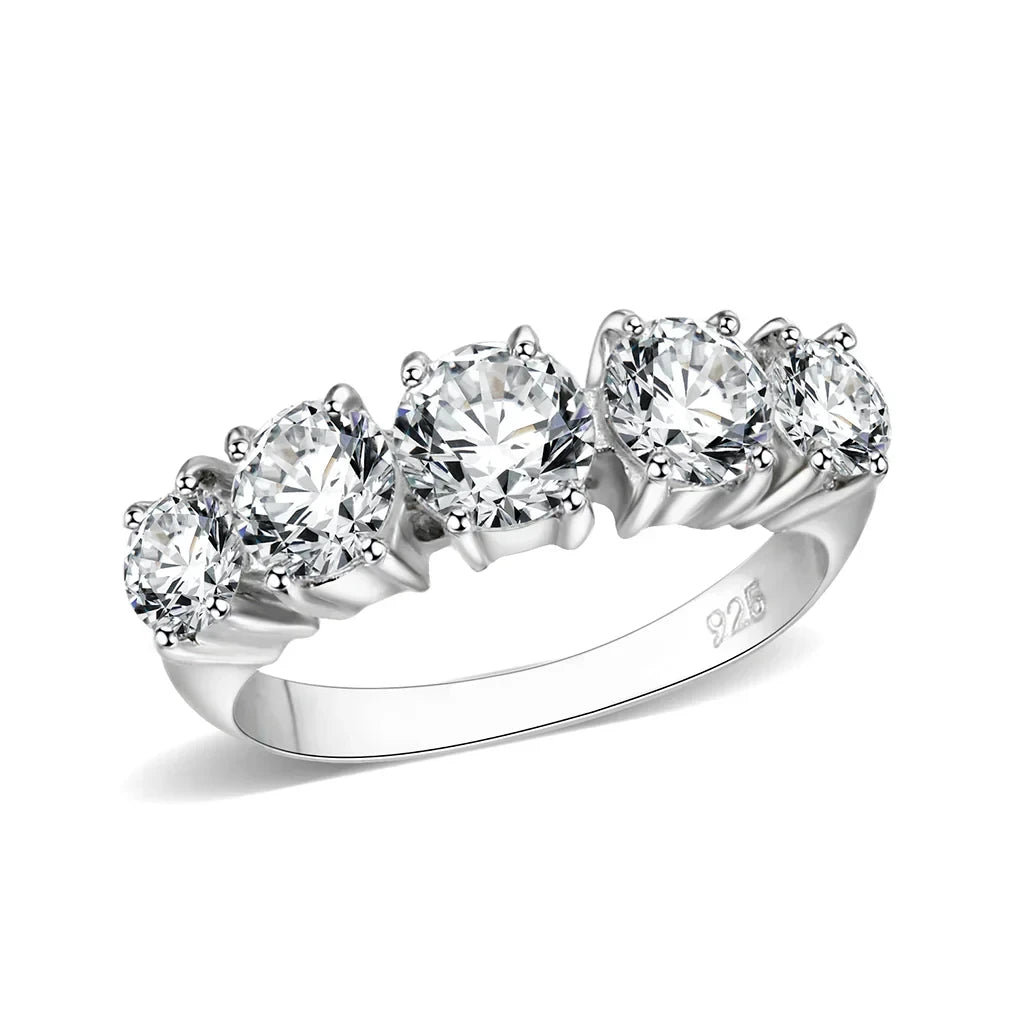 925 Sterling Silver High Polished CZ Ring