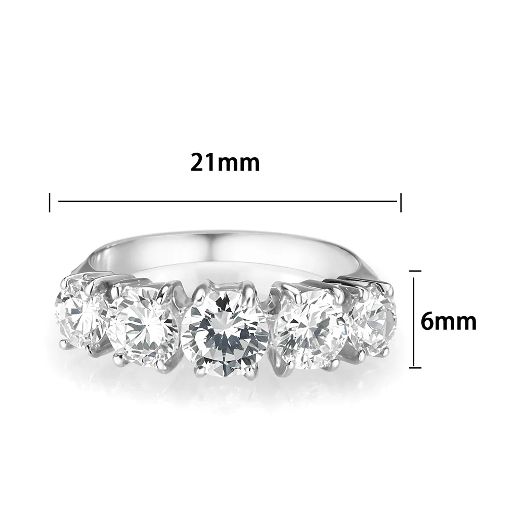 925 Sterling Silver High Polished CZ Ring