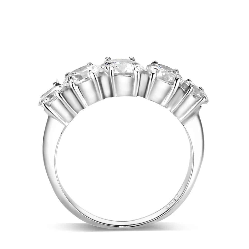 925 Sterling Silver High Polished CZ Ring