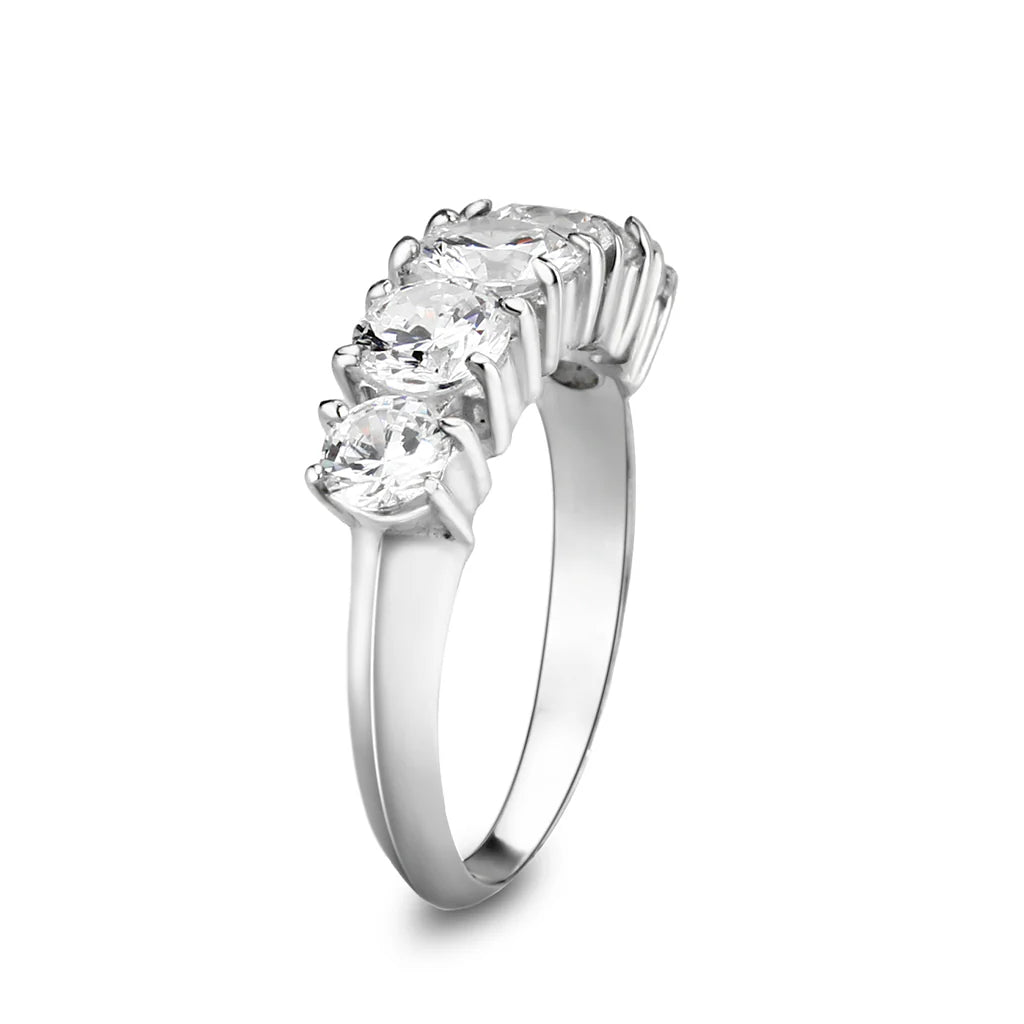 925 Sterling Silver High Polished CZ Ring