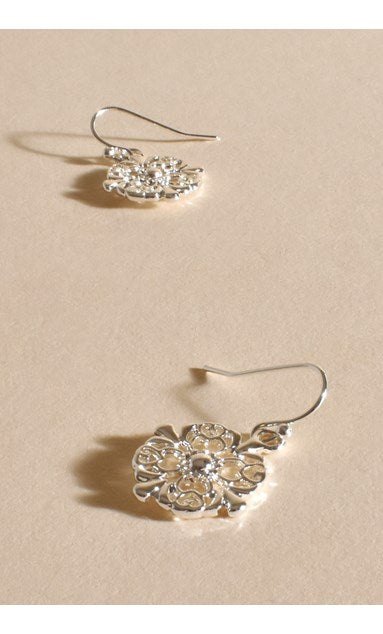 Monte Vintage Look Charm Earrings in Silver or Gold
