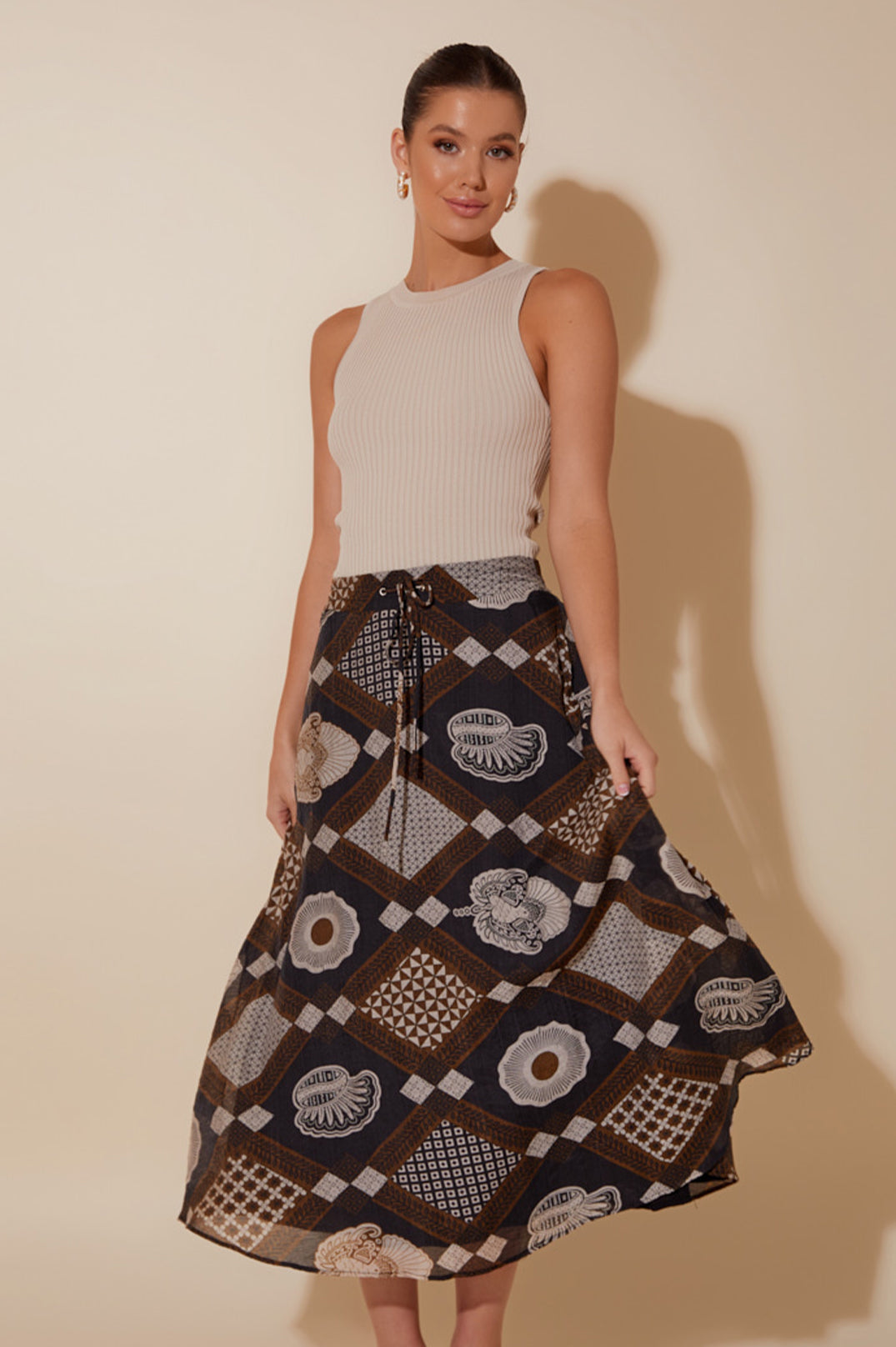 Adorne - The Carolina Long Printed Skirt