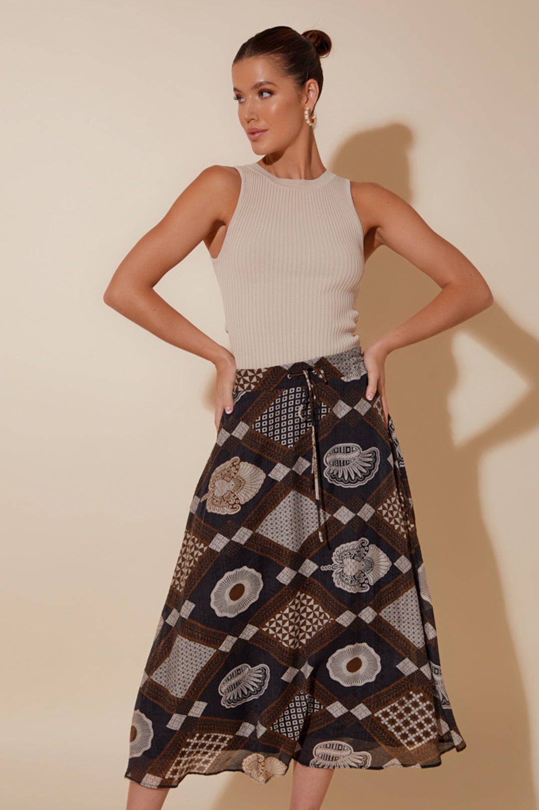 Adorne - The Carolina Long Printed Skirt
