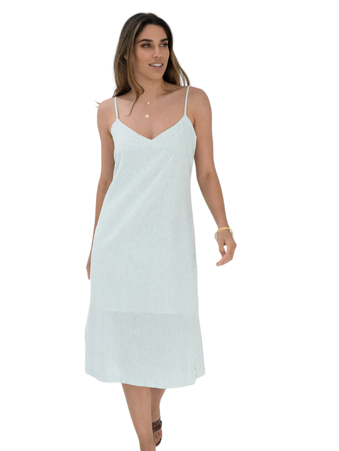 Timeless slip dress in Navy Stripe by Humidity