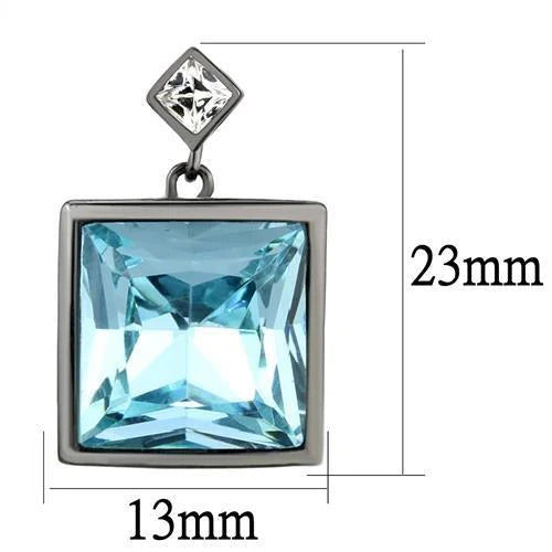 Earrings - Sea Blue Top Grade Crystal Stud Earrings
