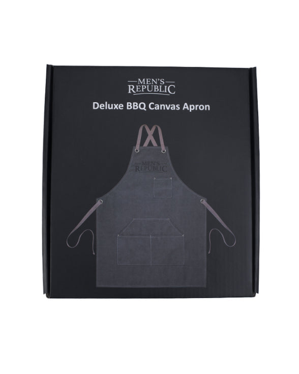 Men's Grey Canvas BBQ Apron