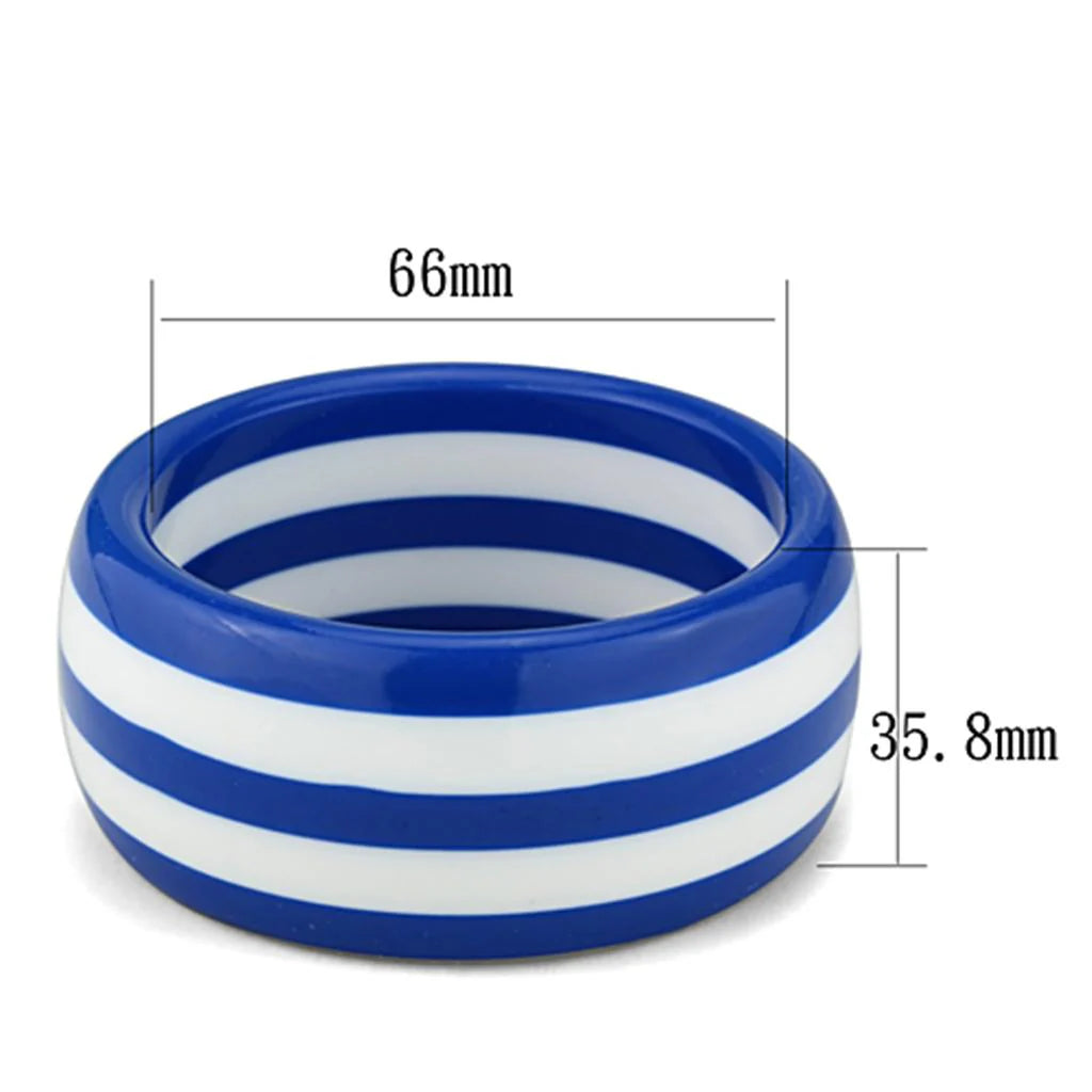 Blue and White Stripped Resin Bangle