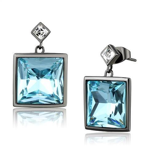 Earrings - Sea Blue Top Grade Crystal Stud Earrings