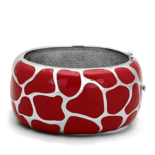 High Polished Statement Bangle with Epoxy Design in Siam