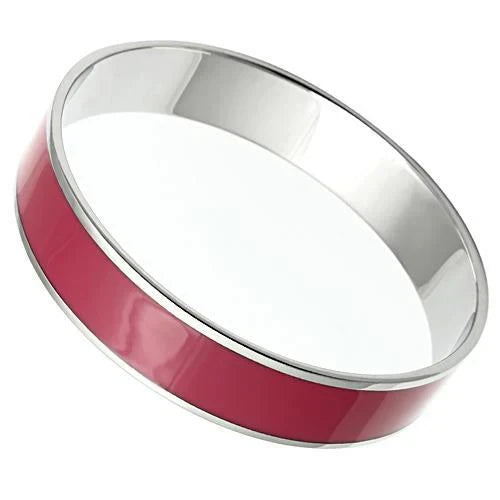 High Polished Stainless Steel Red Bangle