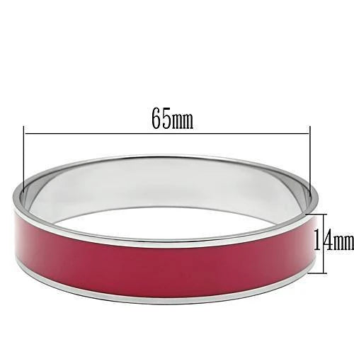 High Polished Stainless Steel Red Bangle