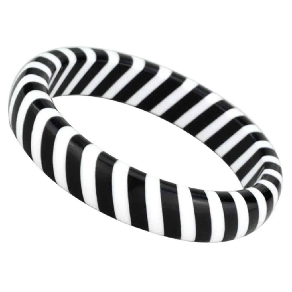 Black and White Resin Bangle