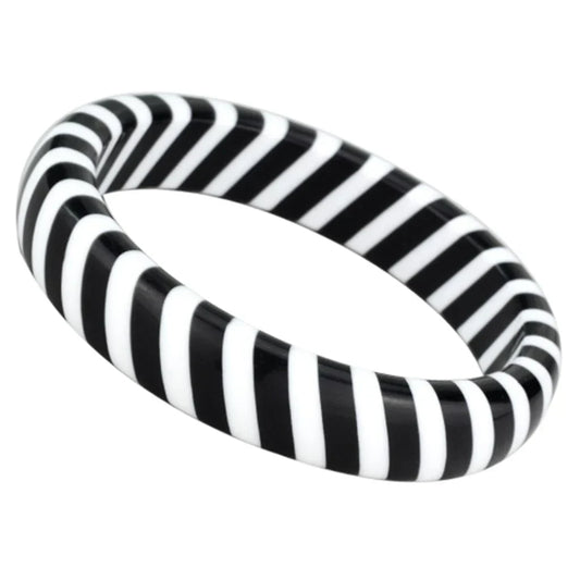 Black and White Resin Bangle