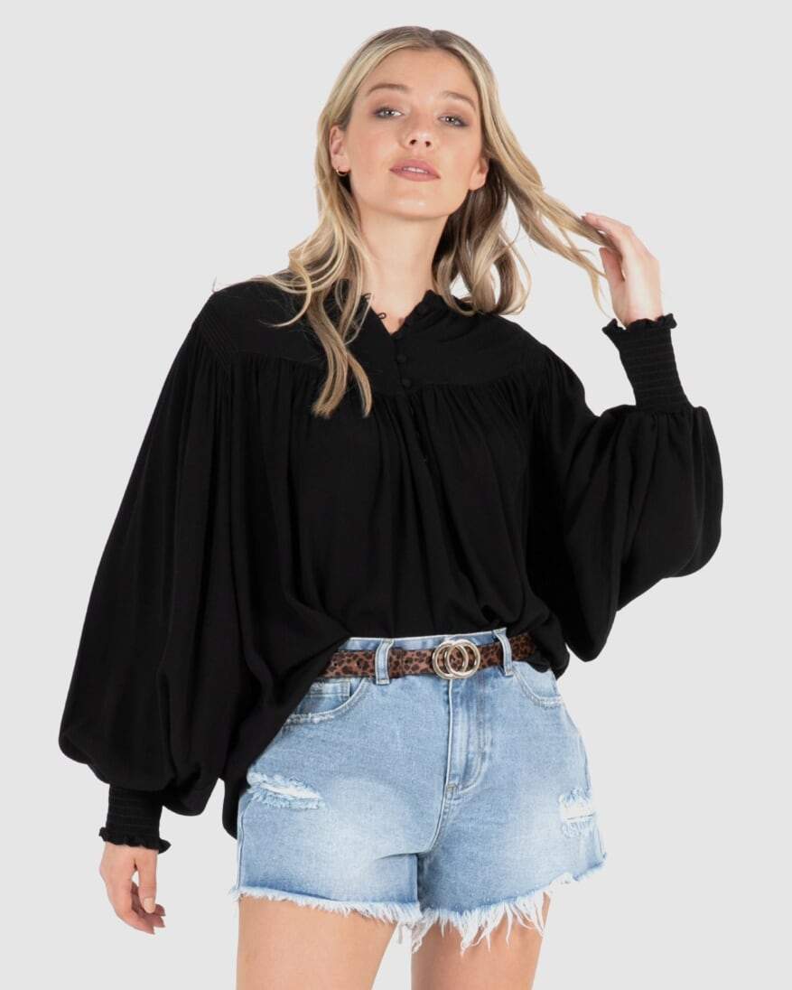 SASS - Black Shirt - Blouse - sammi