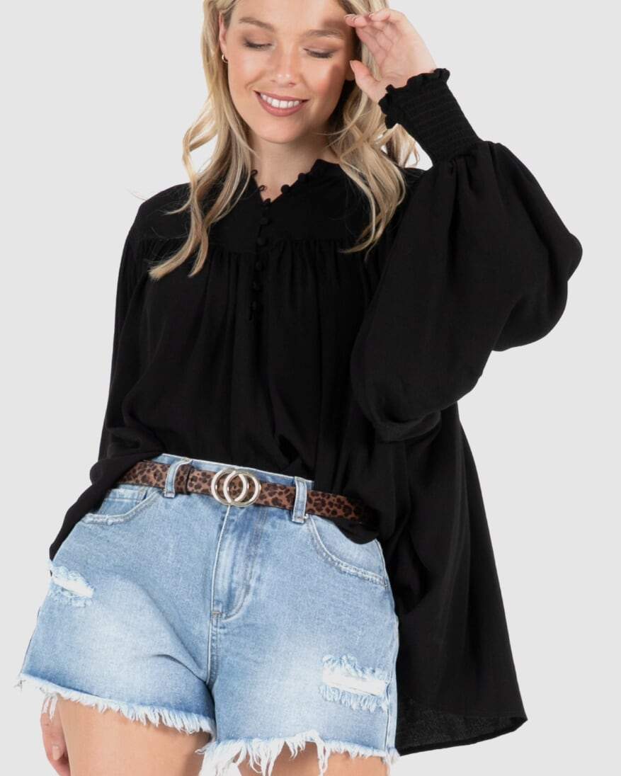 SASS - Black Shirt - Blouse - sammi