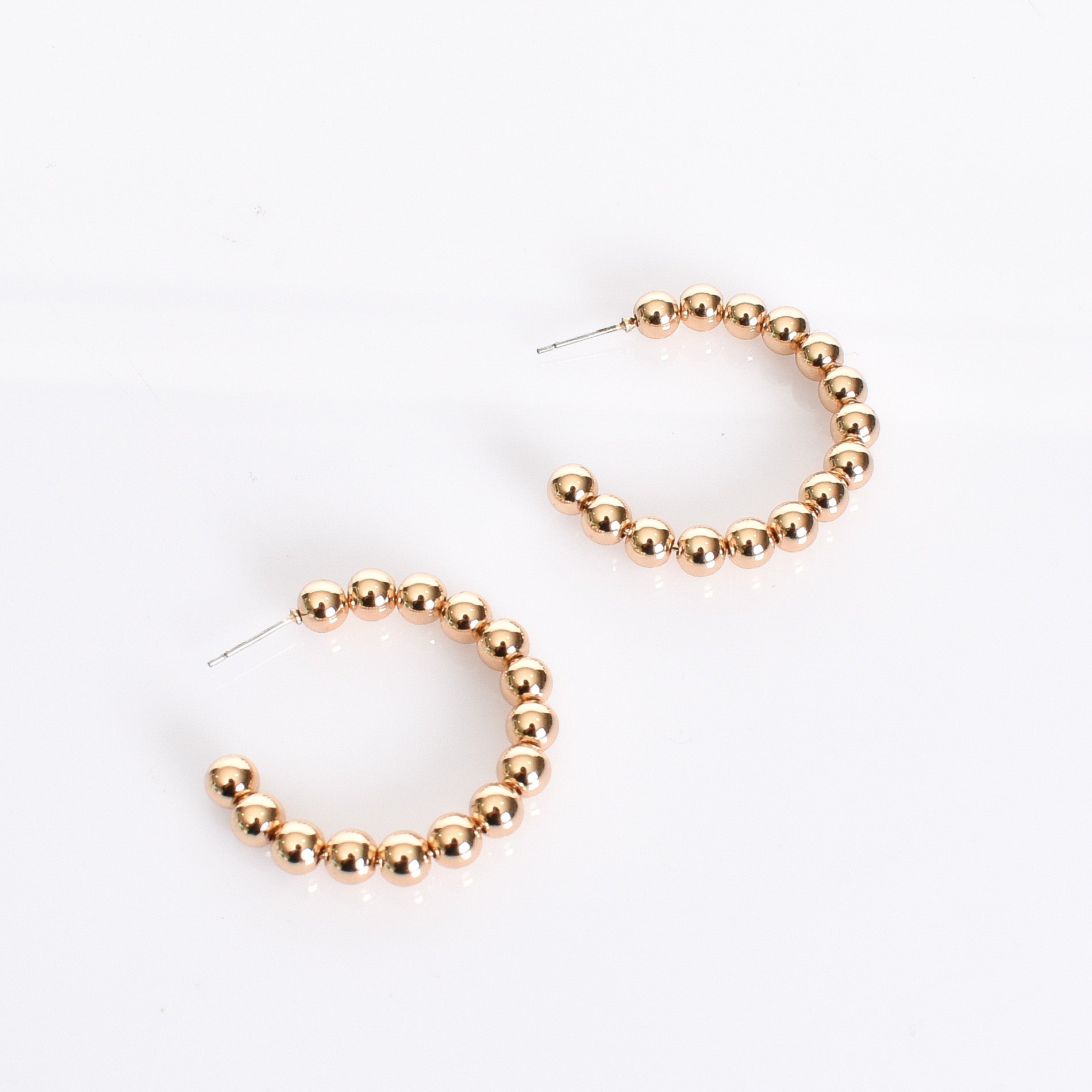 Mini Ball Hoop Earrings in Gold - sammi