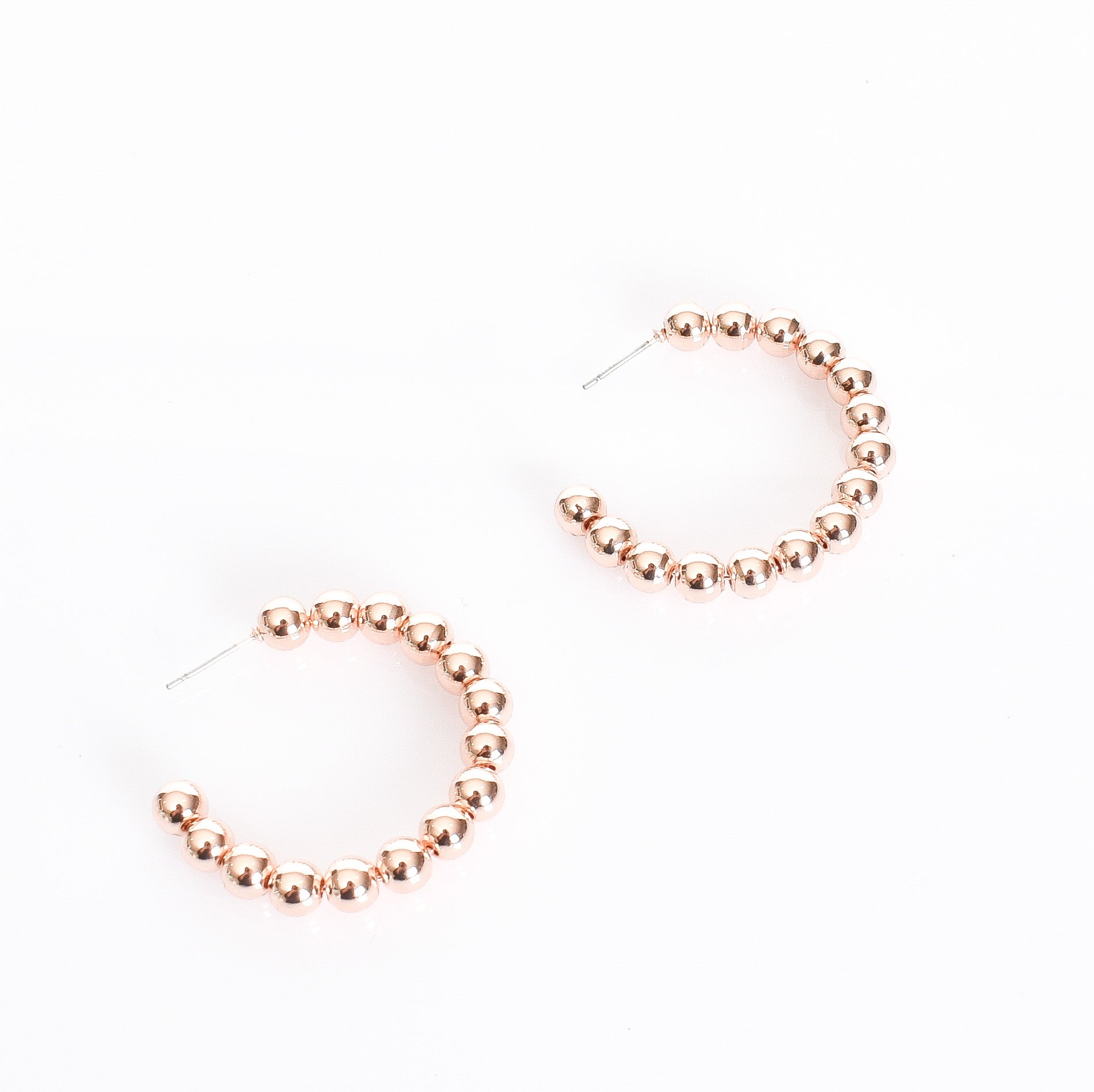 Mini Ball Hoop Earrings in Rose Gold - sammi