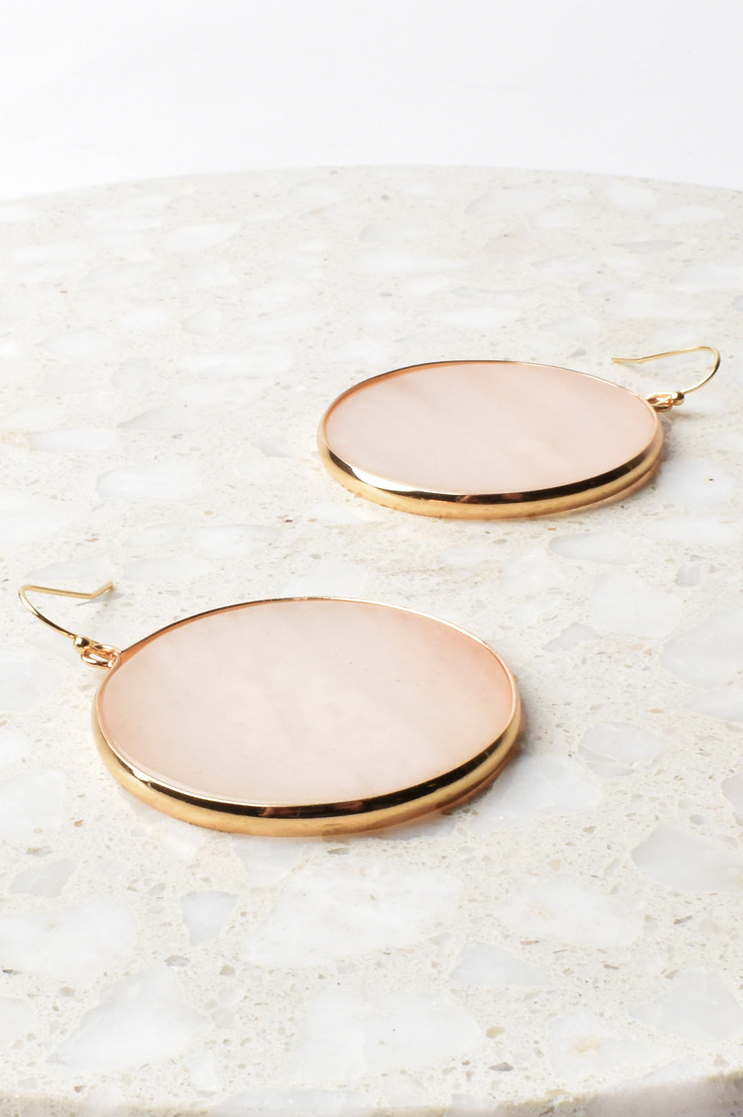 Adorne - Round Disc Fashion Earrings in Black and Silver and Peach and Gold - sammi