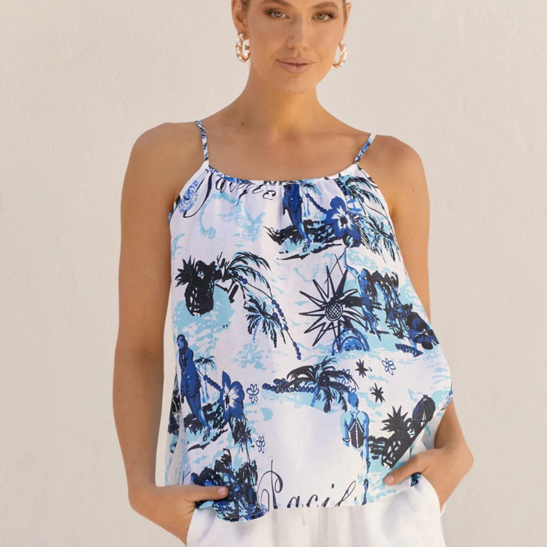 Top - Jaxson Pacific Linen Cami by Adorne