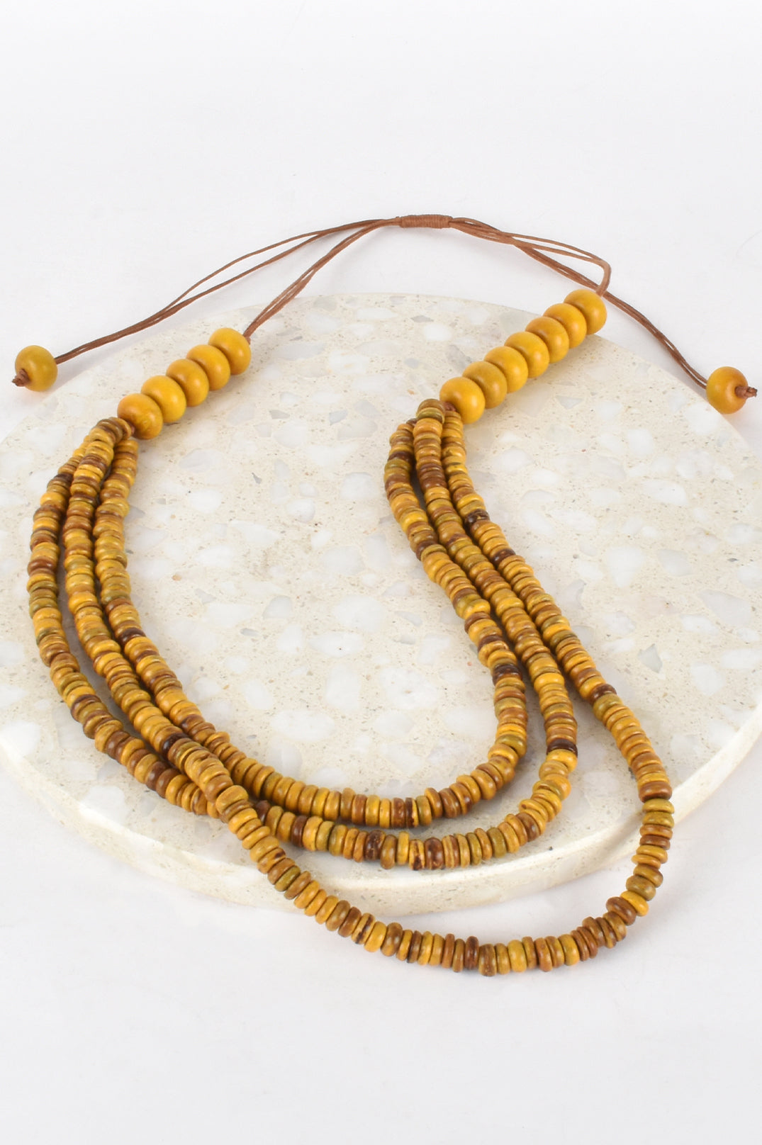 Yellow Layered Timber Necklace